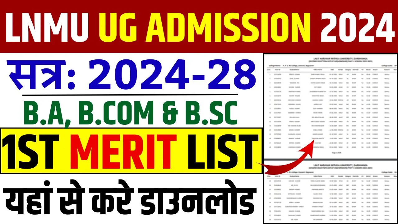 LNMU UG 1st Merit List 2024